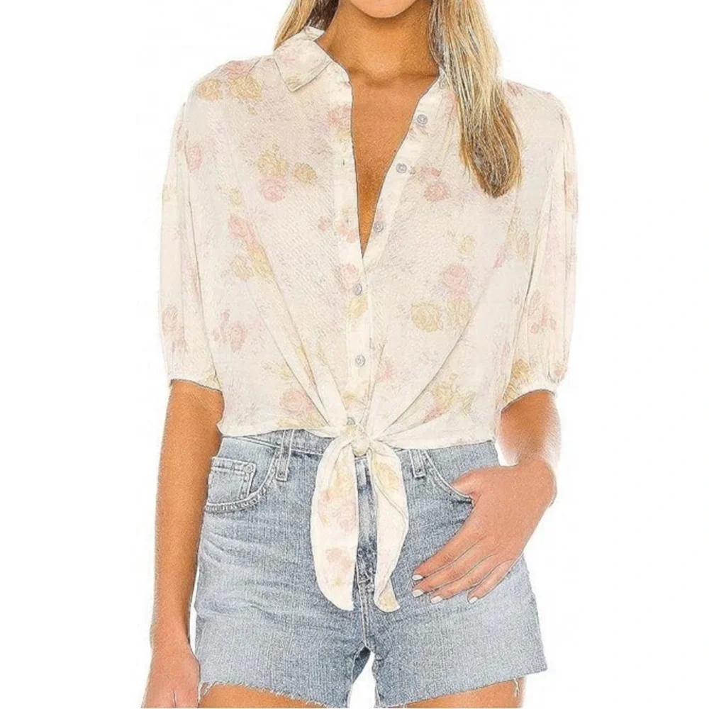 Free People All Dolled Up Tie Top NEW
